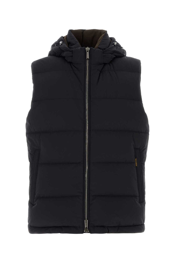 Black Nylon Blend Rick Down Jacket Darkblu Giubbini