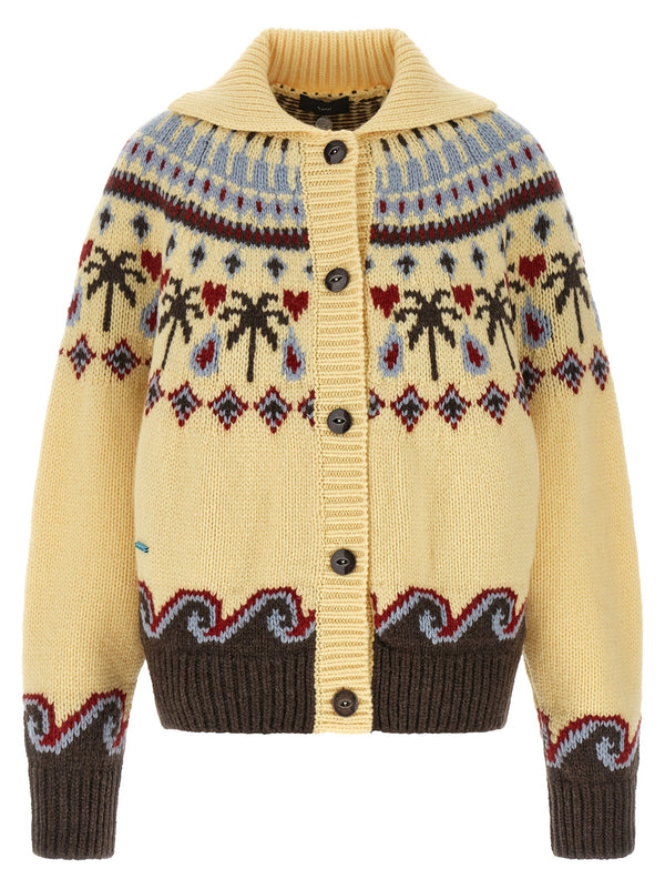Alanui 100% Virgin Wool cardigan in yellow