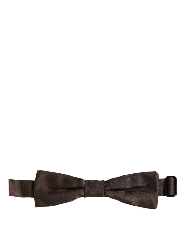 Dolce & Gabbana 100% Silk bow tie in brown