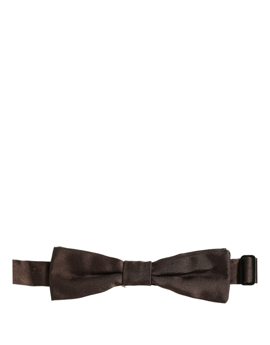 Dolce & Gabbana 100% Silk bow tie in brown