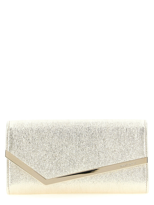 Jimmy Choo 90% lamb leather clutch in gold