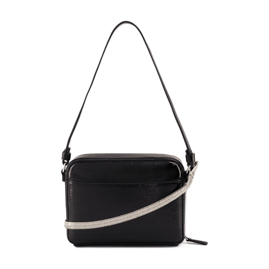 Courreges leather shoulder bag in black