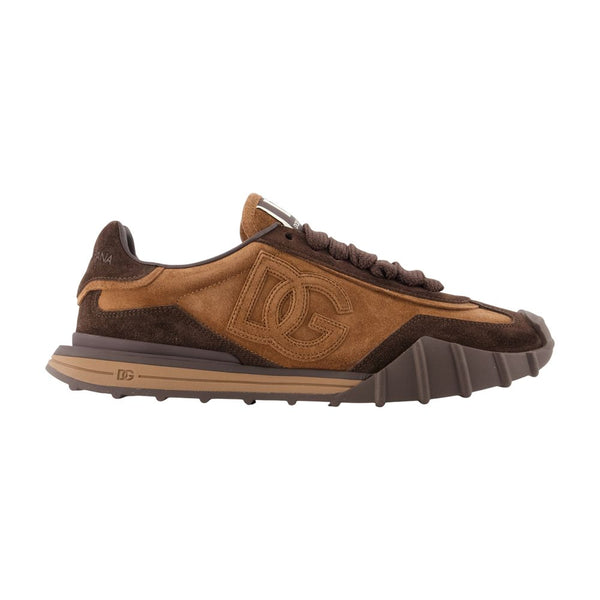Dg Athletic Sneakers - Dolce&gabbana Leather Brown Calfskin Shoes /