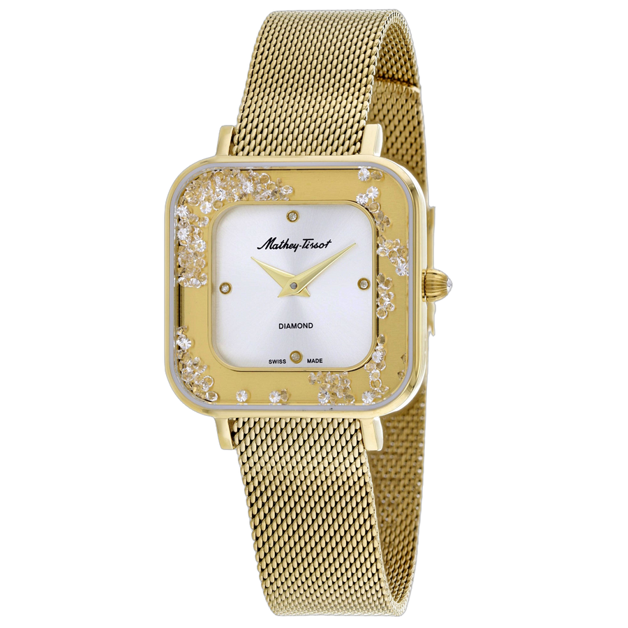 Mathey Tissot Stainless steel case and bracelet watch in gold