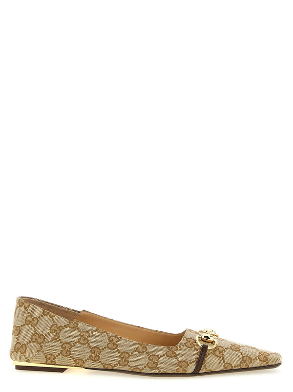 Gucci 65% polyester ballet flat in beige
