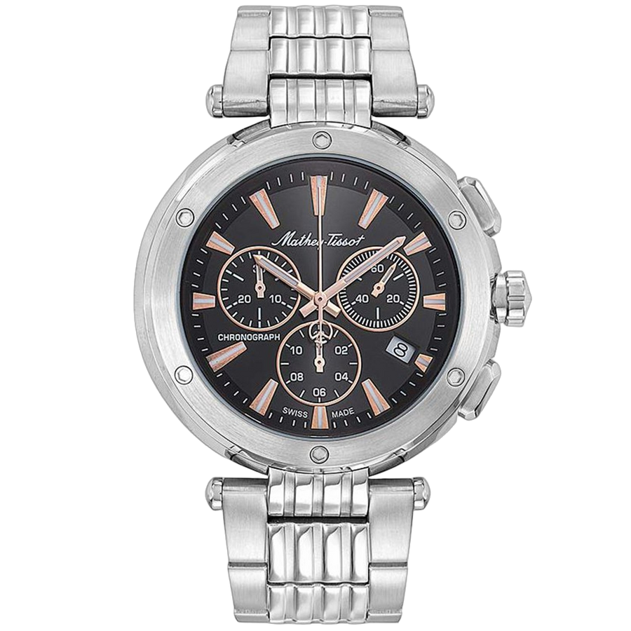 Mathey Tissot Stainless steel case watch in black