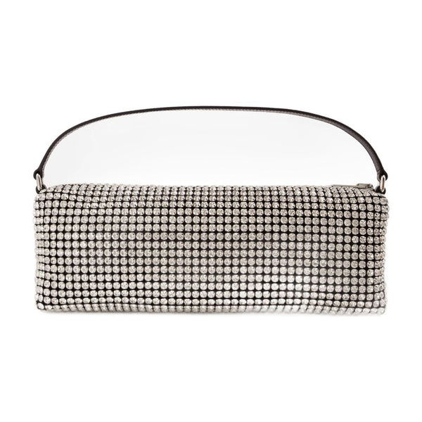 Alexander Wang Crystal mesh clutch in white