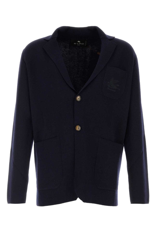 Navy Blue Wool Blend Blazer B0310 Exterior: Nylon Elastane Giacche E Gilet