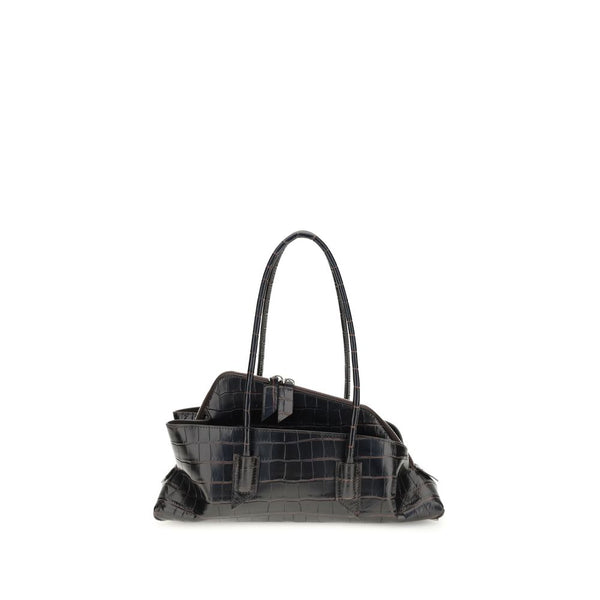 The Attico 100% Calf Leather Bos Taurus shoulder bag in black