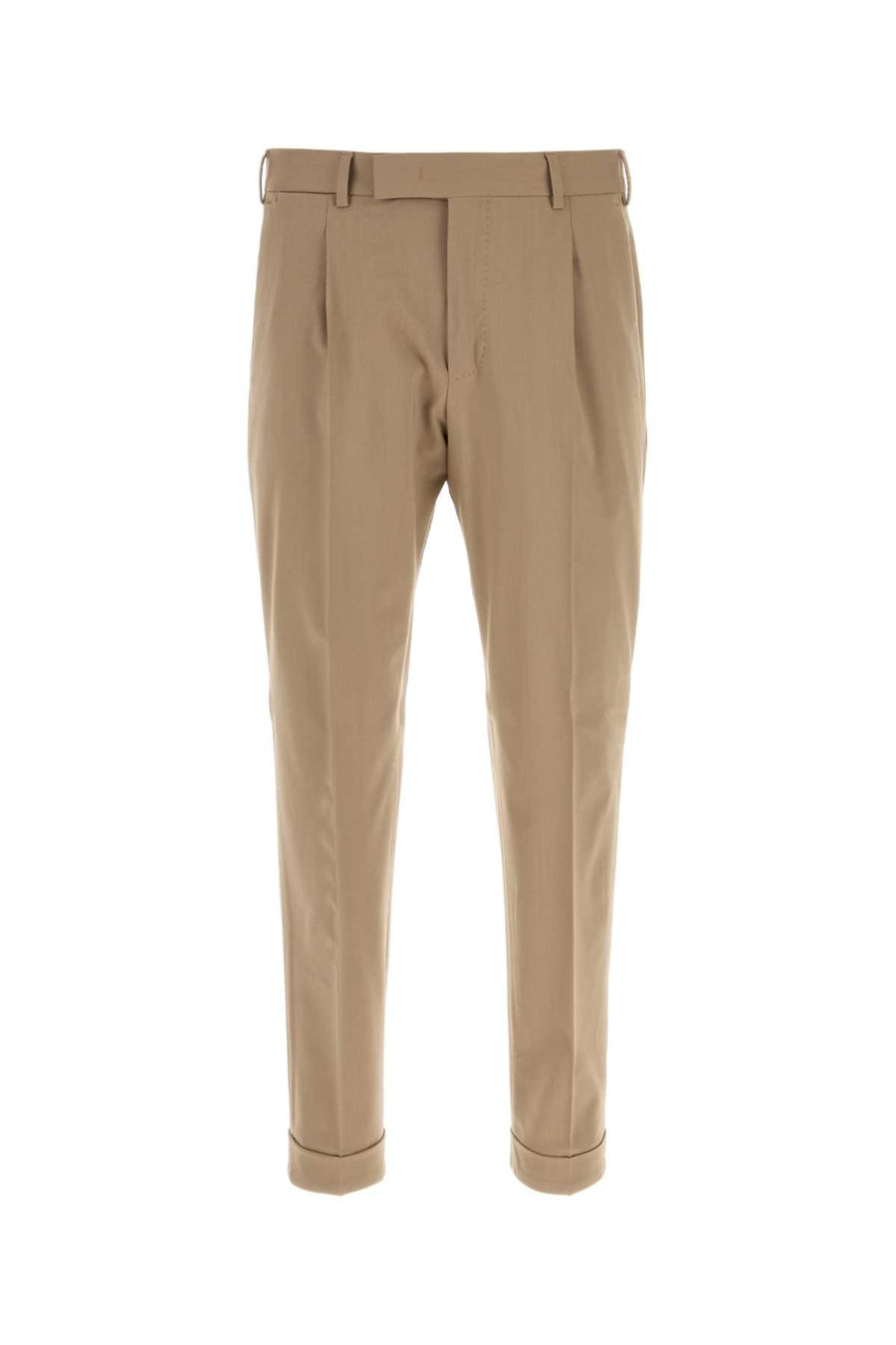 Beige Stretch Wool Pant Pantaloni