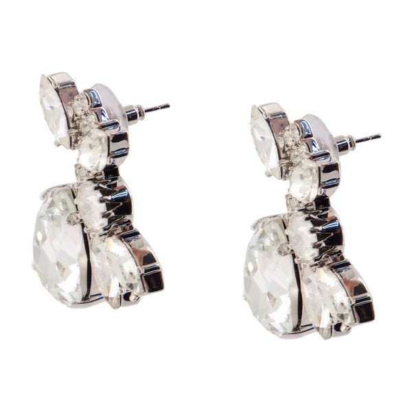 Self-Portrait Crystal and silver-plated metal earrings in silver