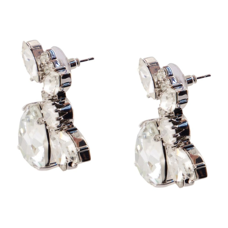 Self-Portrait Crystal and silver-plated metal earrings in silver