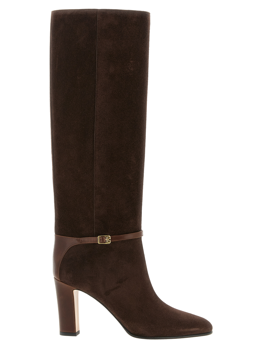 Valentino Garavani 100% Calfskin Leather boot in brown