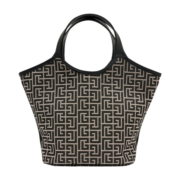 Balmain Calfskin top handle bag in black