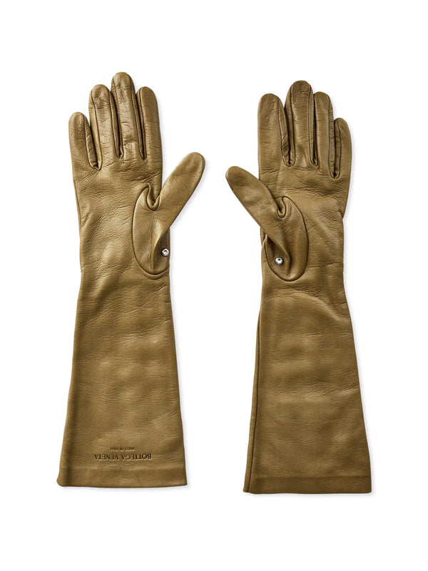 Bottega Veneta Leather gloves in gold