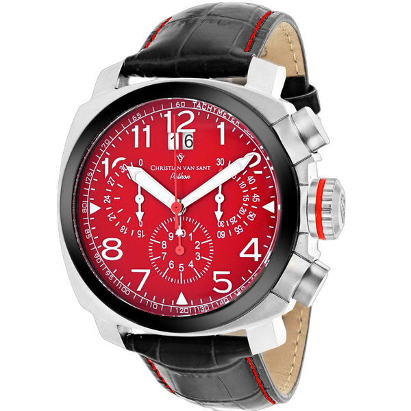 Christian Van Sant Stainless steel case watch in red