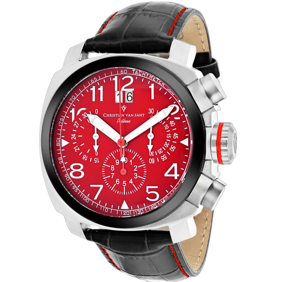 Christian Van Sant Stainless steel case watch in red