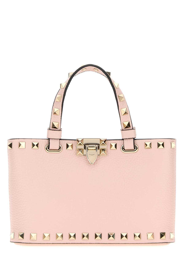 Pastel Pink Leather Rockstud Handbag Rose Quartz Clutch