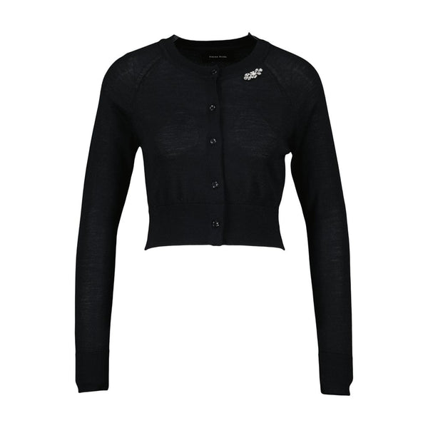 Simone Rocha Merino wool and silk cardigan in black