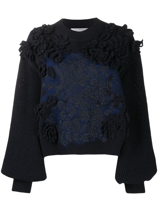 Valentino Virgin wool sweater in navy