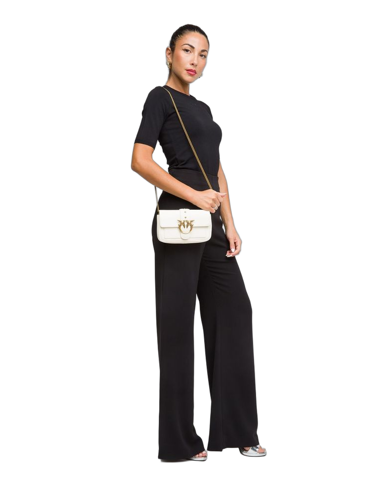 Pinko 92% Bovine Skin crossbody bag in white