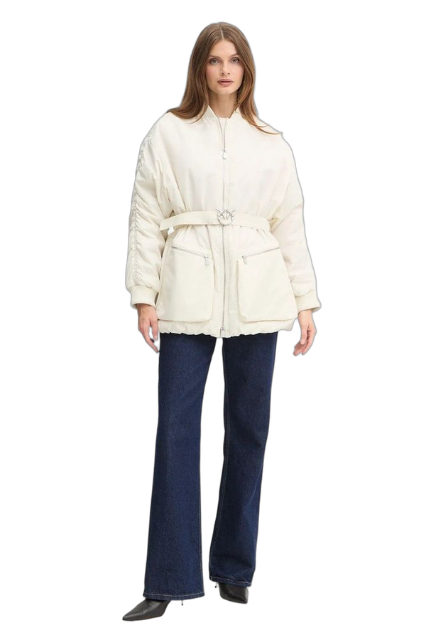 Pinko 100% Nylon down jacket in cream