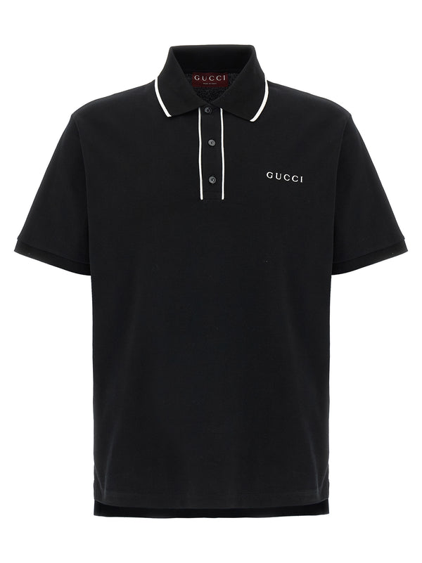 Gucci 95% cotton polo shirt in black