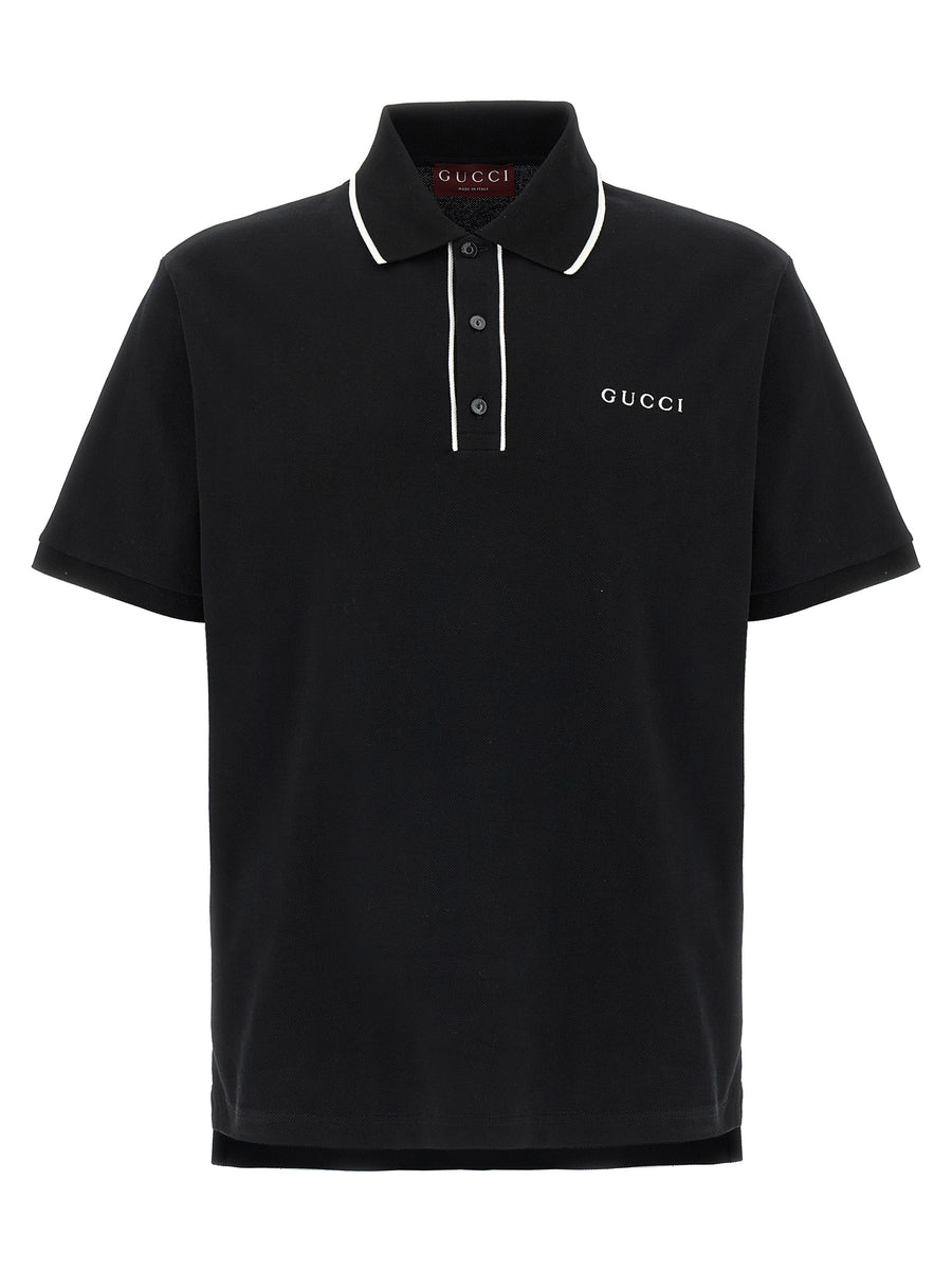 Gucci 95% cotton polo shirt in black