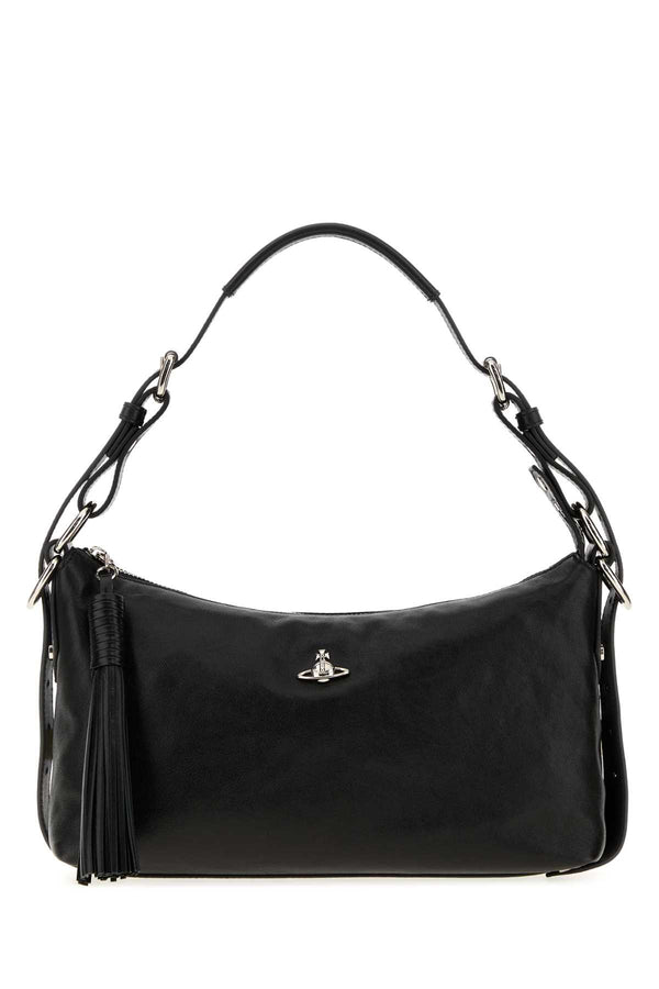 Black Leather Emma Shoulder Bag Aw26-black Borse A Mano