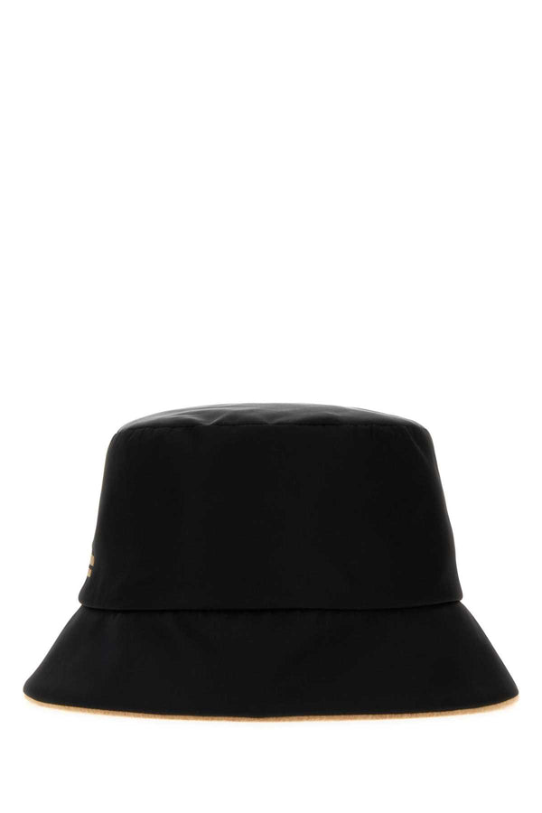 Black Re-Nylon Reversible Bucket Hat Nero+cammell Cappelli E Fasce Per Capelli