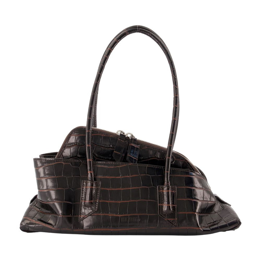 La Passeggiata Small Top Handle Bag - The Attico Leather Brown Calfskin / Shoulder-hobo-bags
