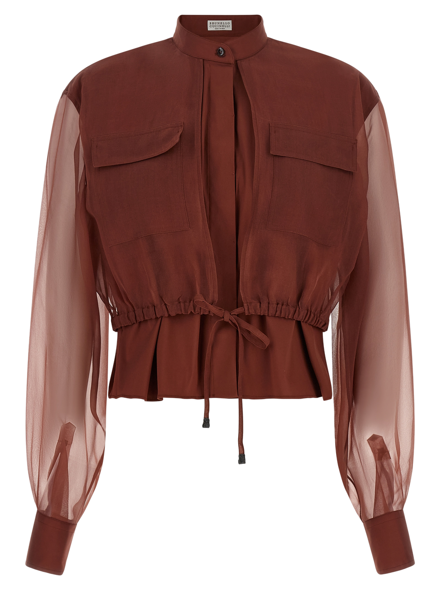 Brunello Cucinelli 72% Cotton blouse in brown