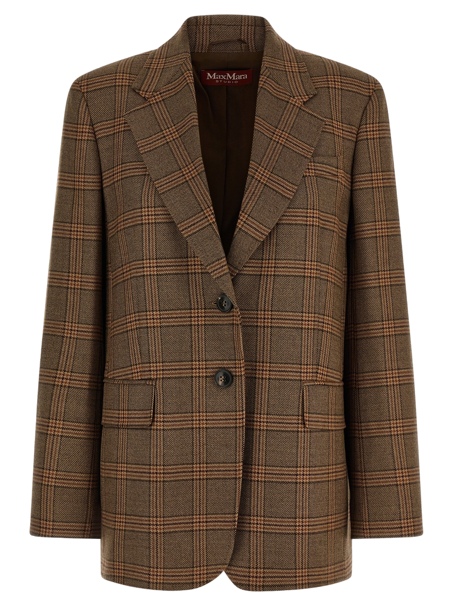 Brown Wool Blazer Clothing