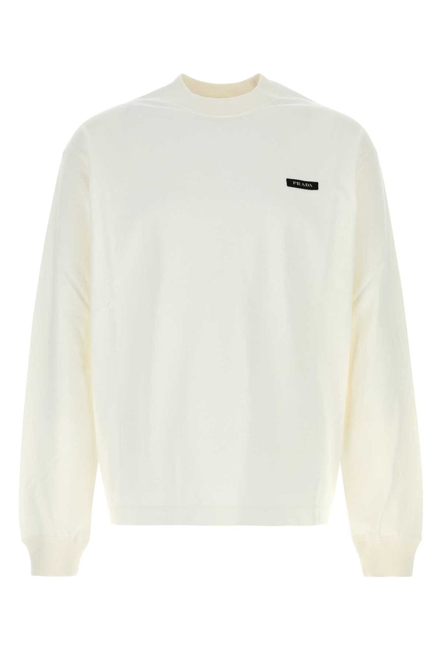 White Cotton Sweatshirt Bianco Exterior: T-shirt