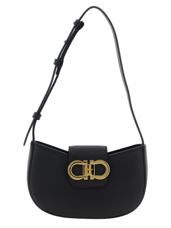 Black Calfskin Shoulder Bag
