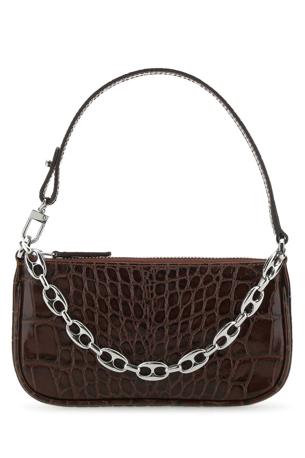 By Far Exterior: 100% Bovine leather; Lining: 100% Cotton shoulder bag in brown
