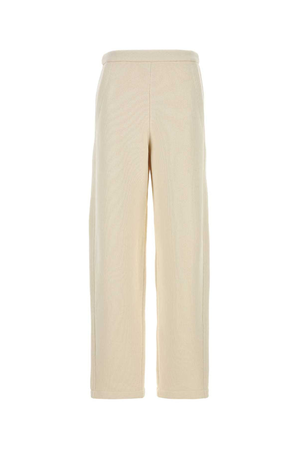 Max Mara 91% Cotton trousers in beige
