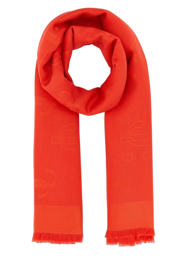 Jimmy Choo Paprika Woven textile scarf in red