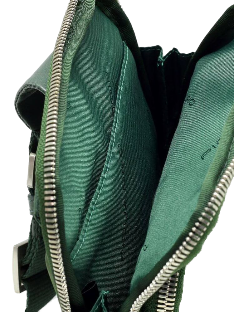 Piquadro 100% Recycled Nylon crossbody bag in green