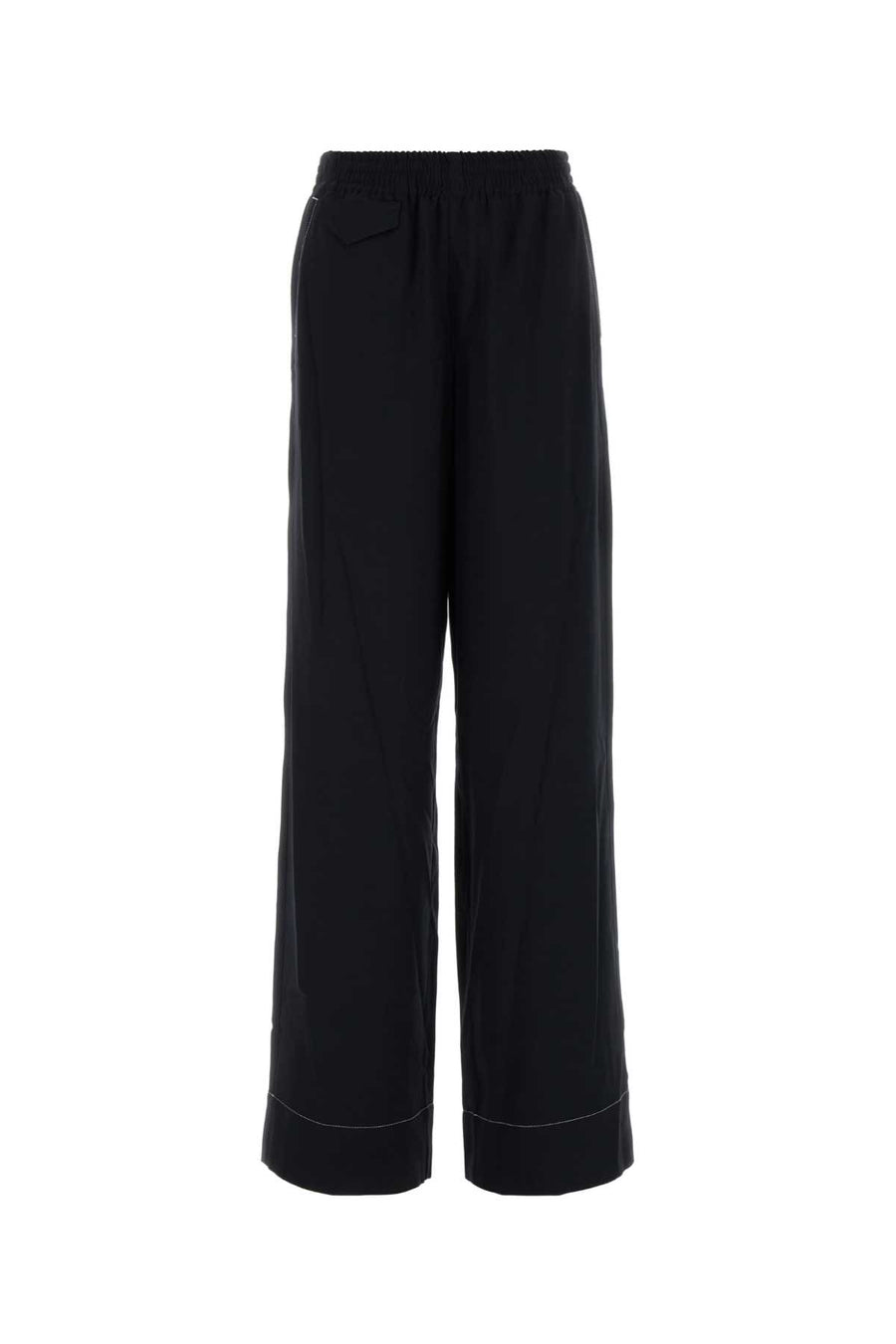 Midnight Blue Viscose Blend Wide-Leg Lucy Pant Darknavy Exterior: Virgin Wool Pantaloni