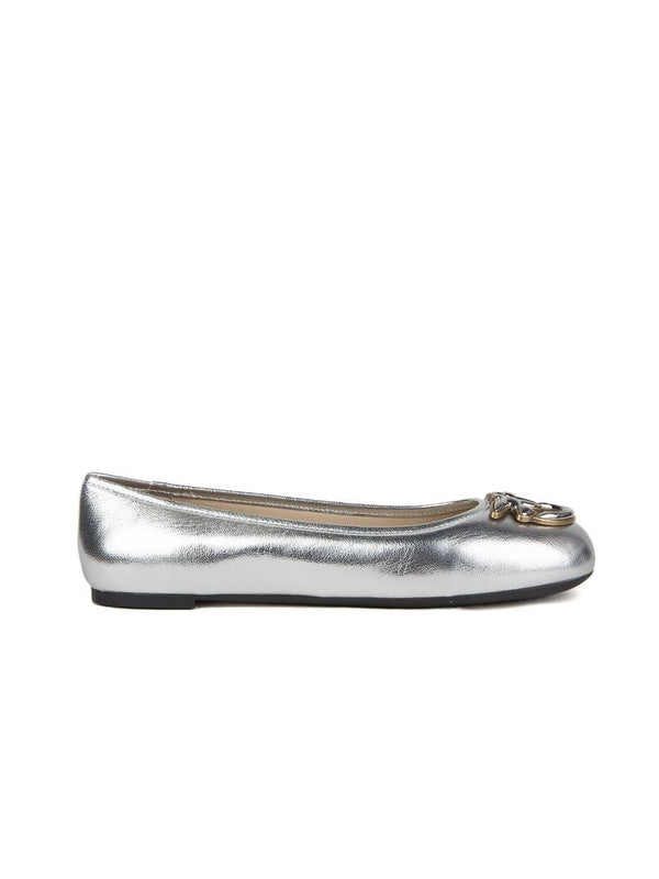 Pinko 100% Goat Linen (upper and lining) ballet flat in silver