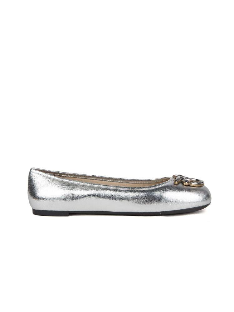 Pinko 100% Goat Linen (upper and lining) ballet flat in silver