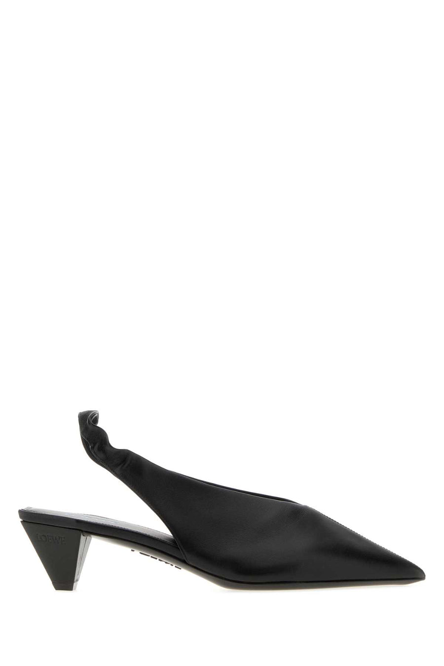 Loewe Cubic Exterior: 100% Lamb Leather slingback heel in black