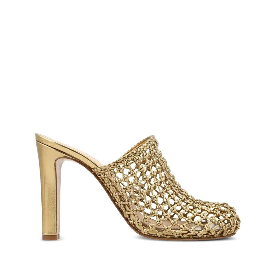 Ferragamo Leather mule in gold