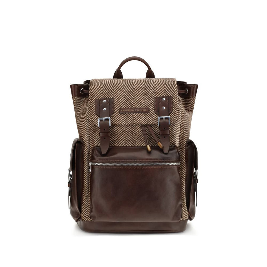 Brown Polyamide Backpack