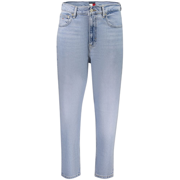 Azzurro Cotton Womens High-Waisted Jean Blue Clothing