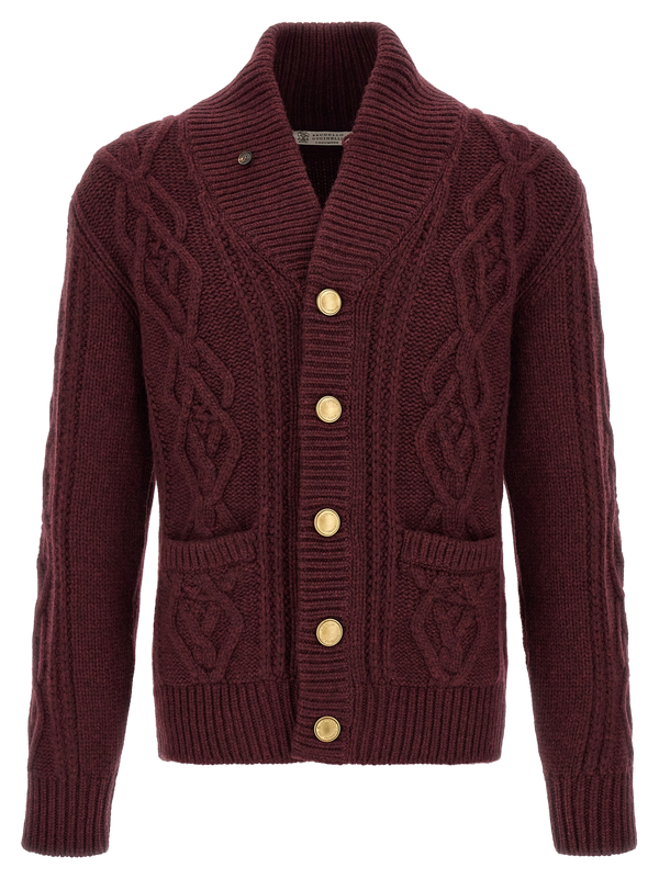 Bordeaux Cashmere Cardigan Clothing