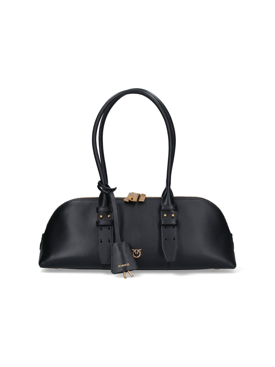 Pinko 100% Leather shoulder bag in black