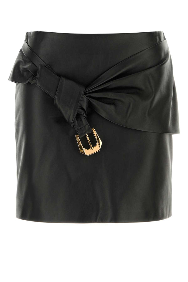 Versace Leather 100% lamb skin (outer) skirt in black