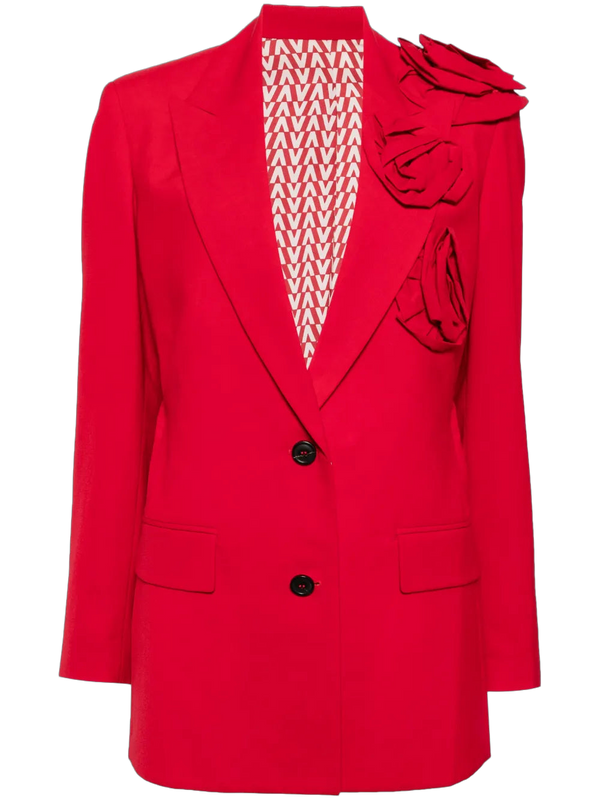 Valentino Cotton blend blazer in red